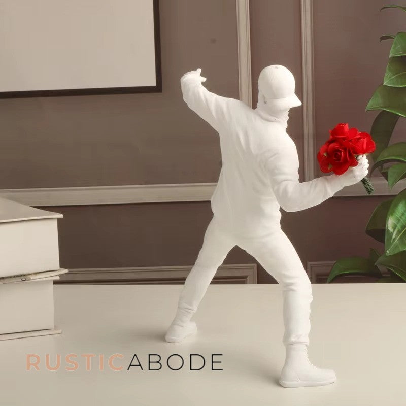 Banksy Flower Thrower Resin Sculpture