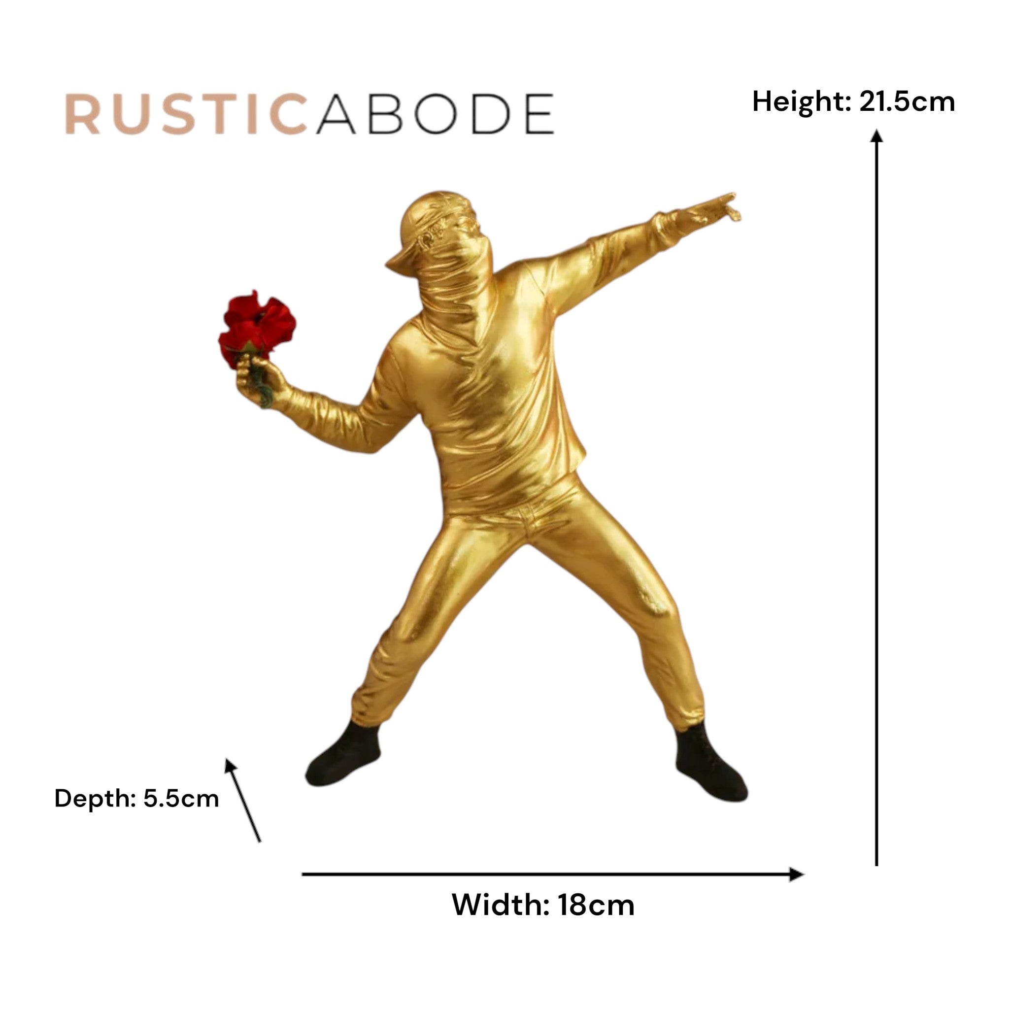 Banksy Flower Thrower Resin Sculpture