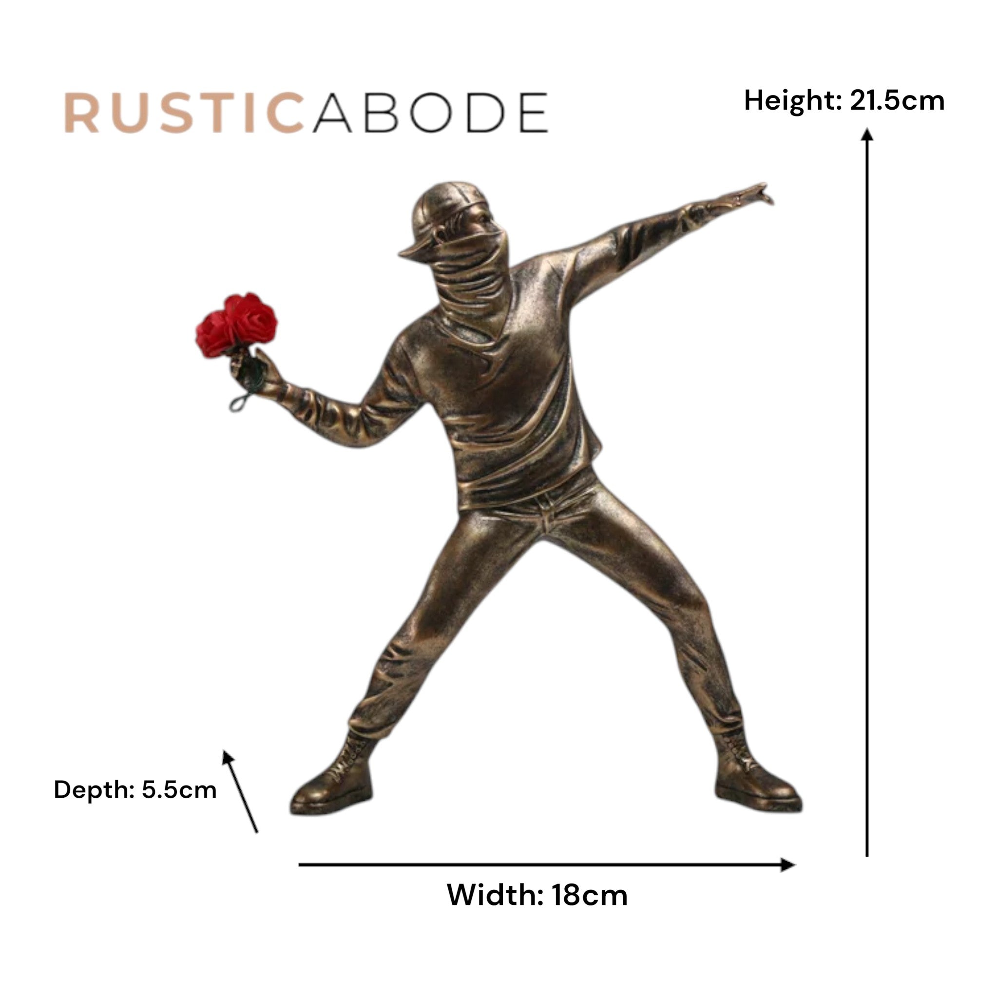 Banksy Flower Thrower Resin Sculpture