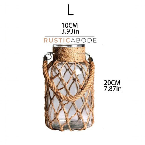 Rustic Hanging Glass Vase Rope