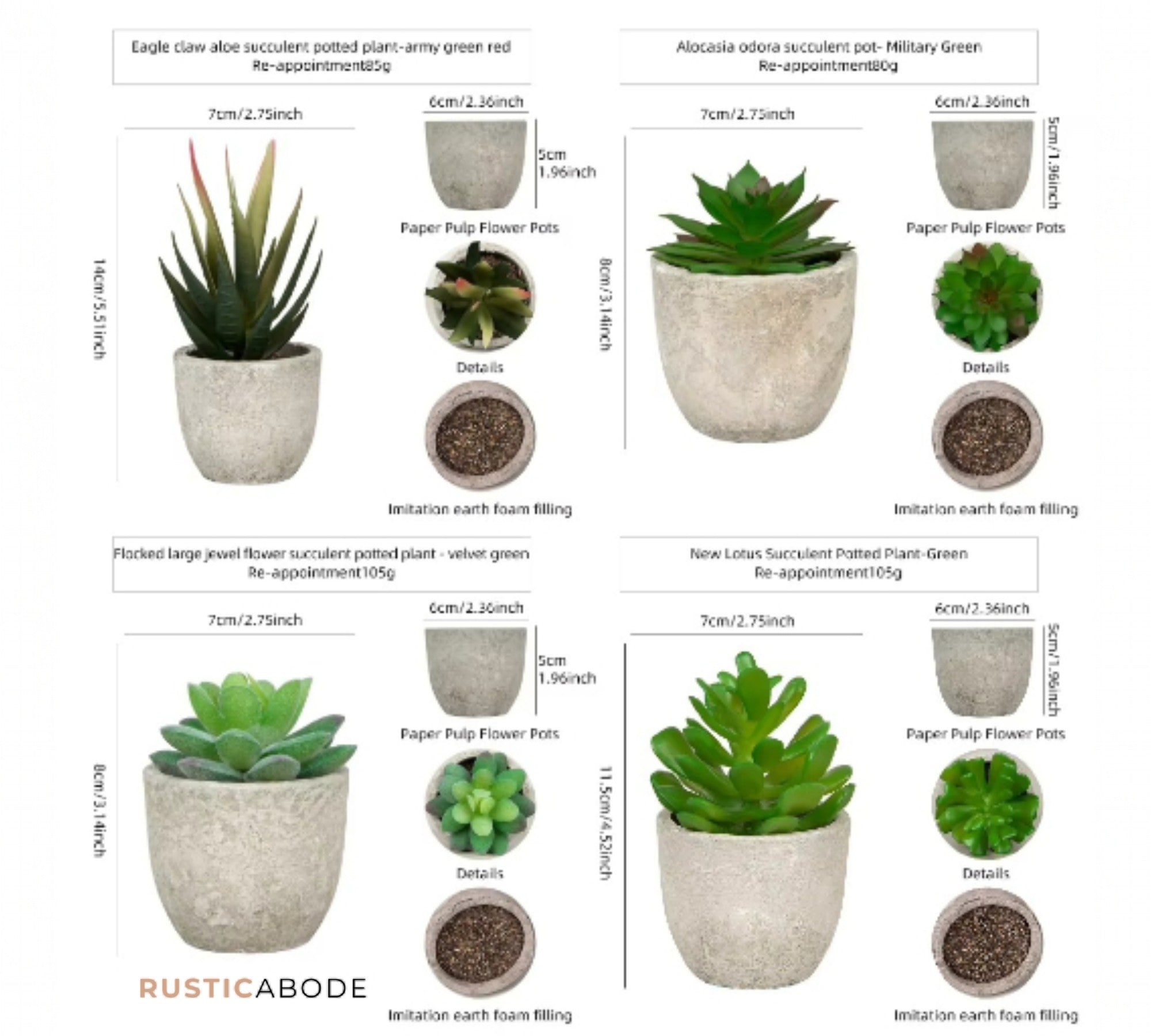 Mini Faux Succulent Set