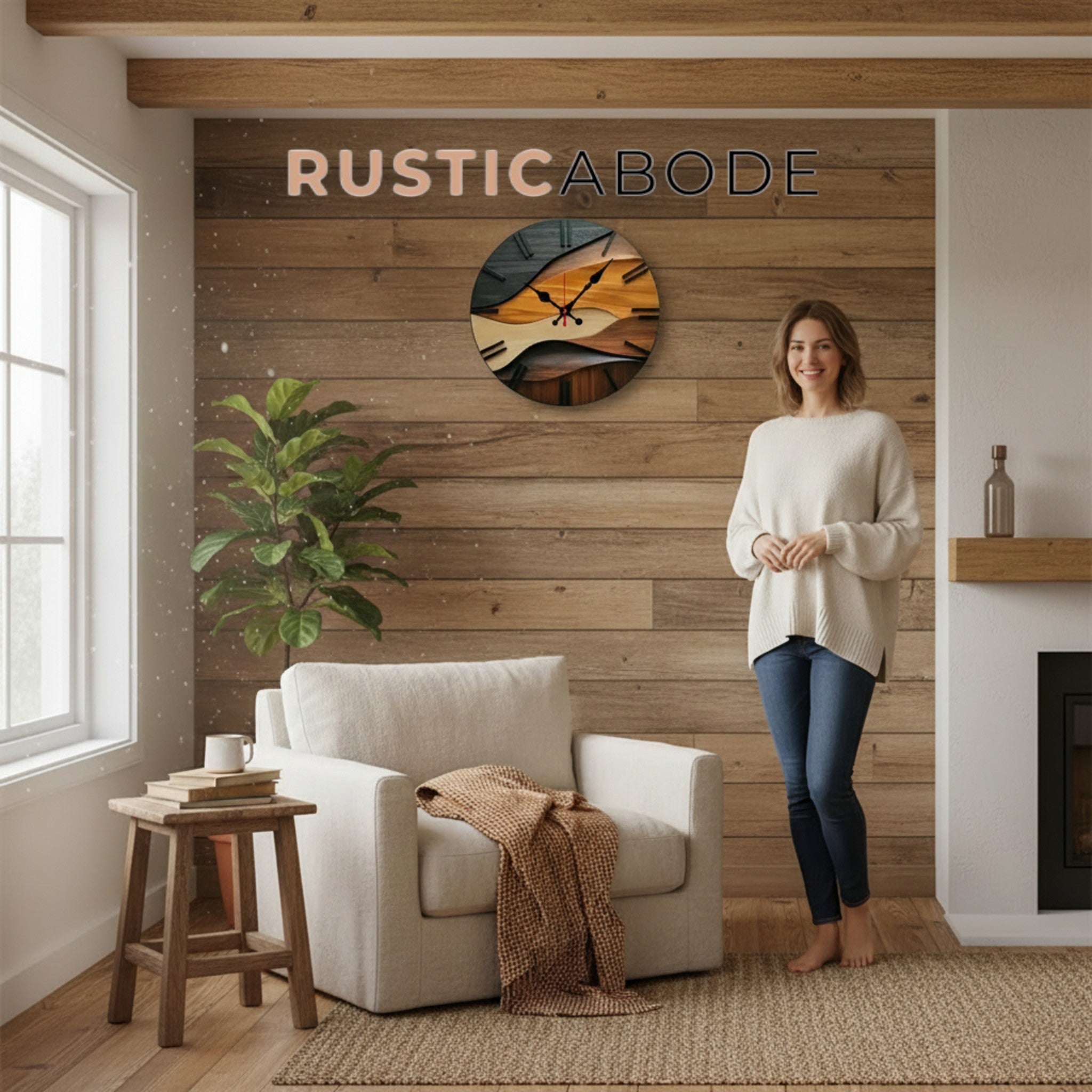 Nordic Wooden Round Silent Hanging Wall Clock