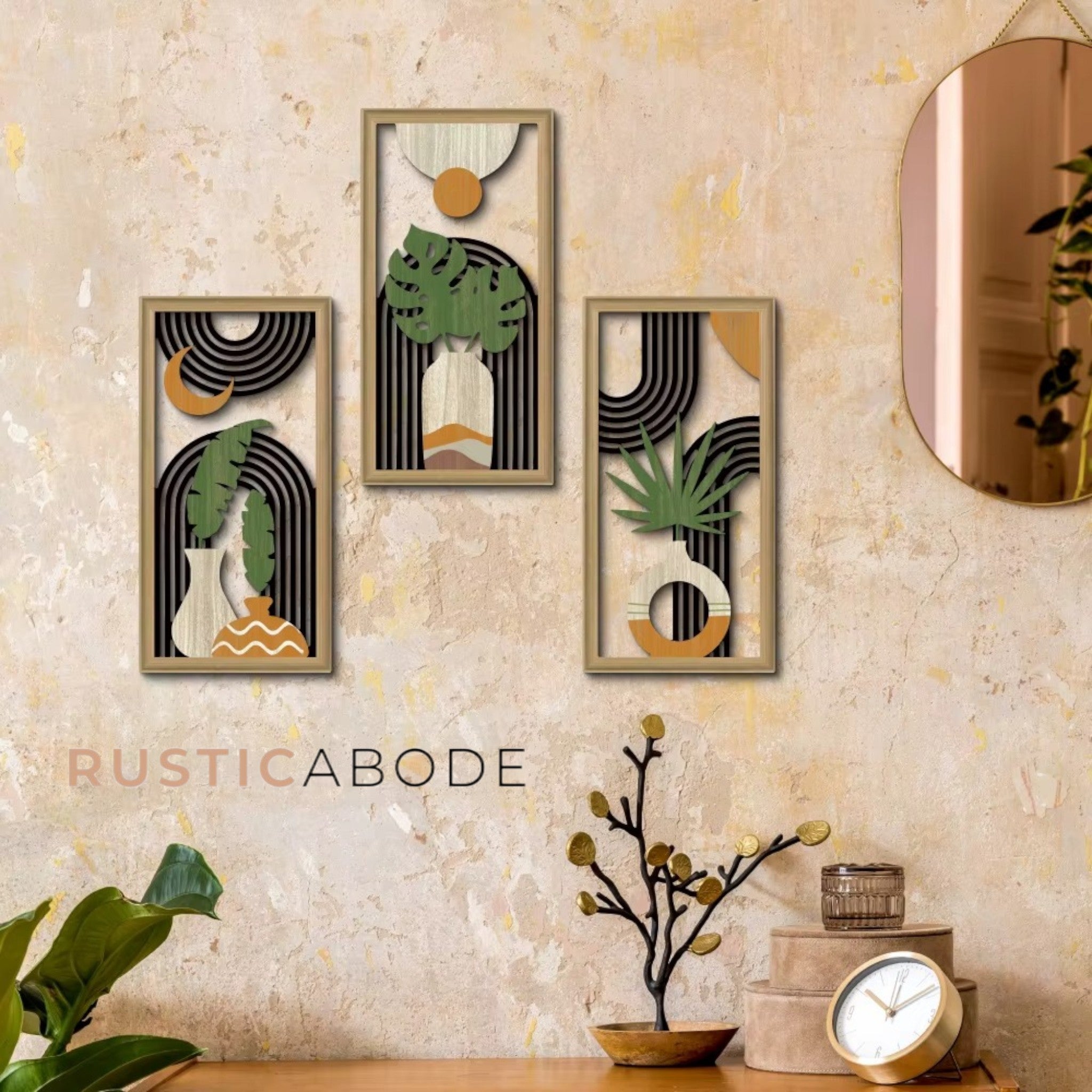 Retro Rustic Patterned Wall Art
