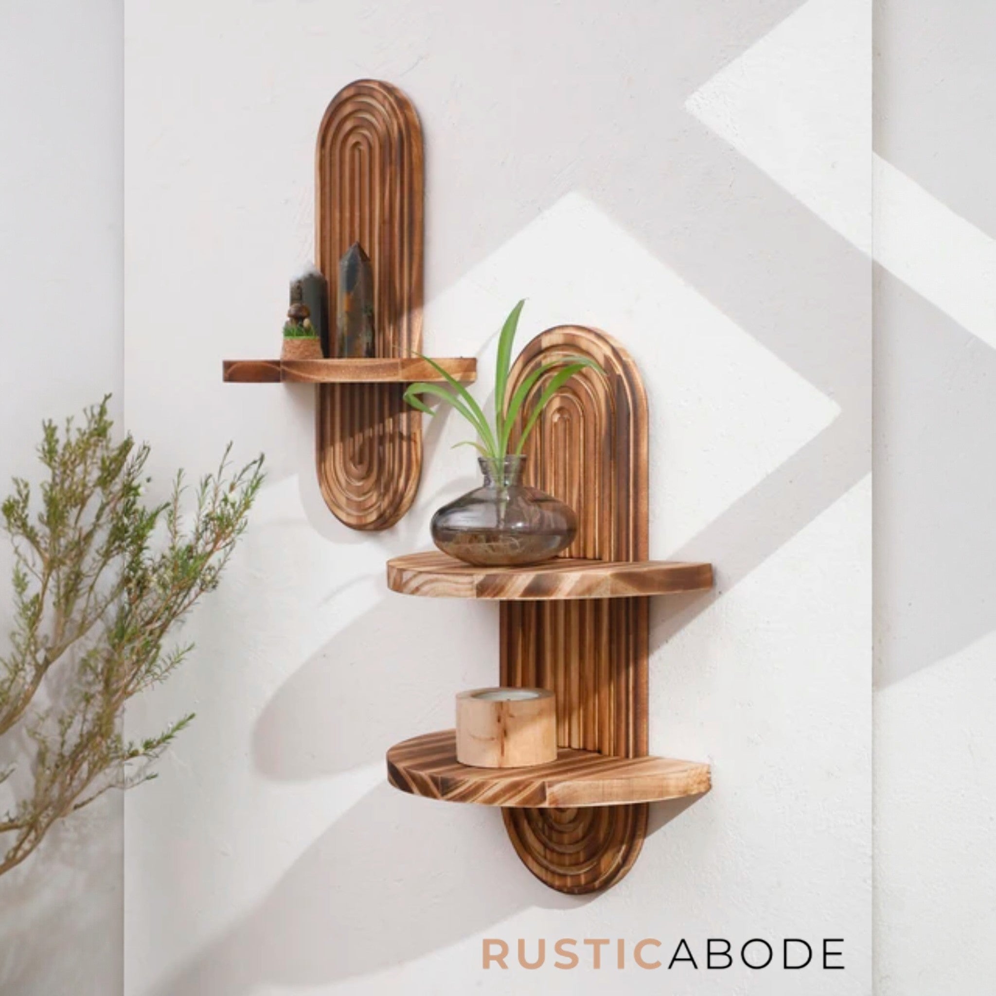 Rustic Wooden Wall Shelf