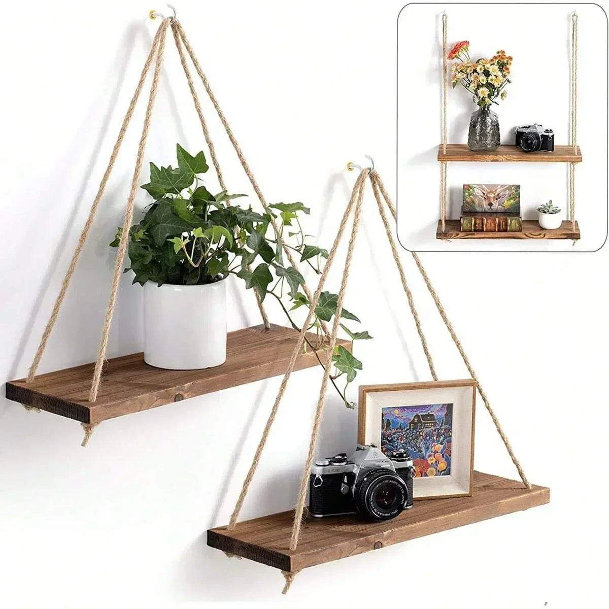 Hanging Rope Wall Shelf