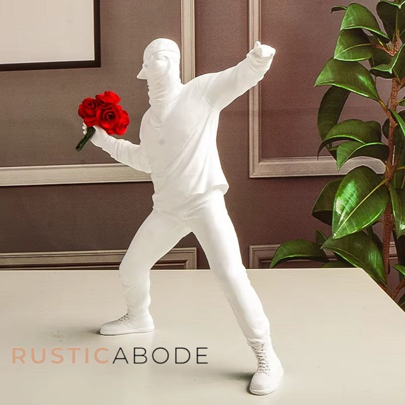 Banksy Flower Thrower Resin Sculpture
