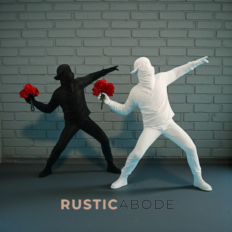 Banksy Flower Thrower Resin Sculpture