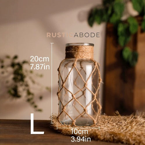 Rustic Hanging Glass Vase Rope