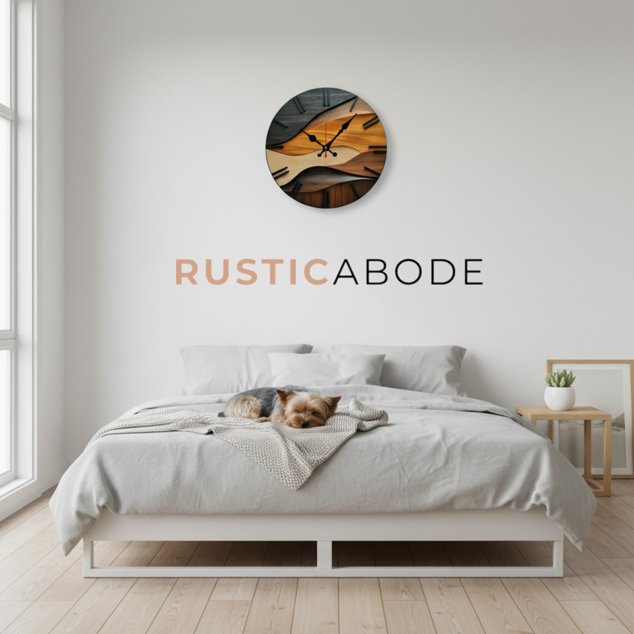 Nordic Wooden Round Silent Hanging Wall Clock