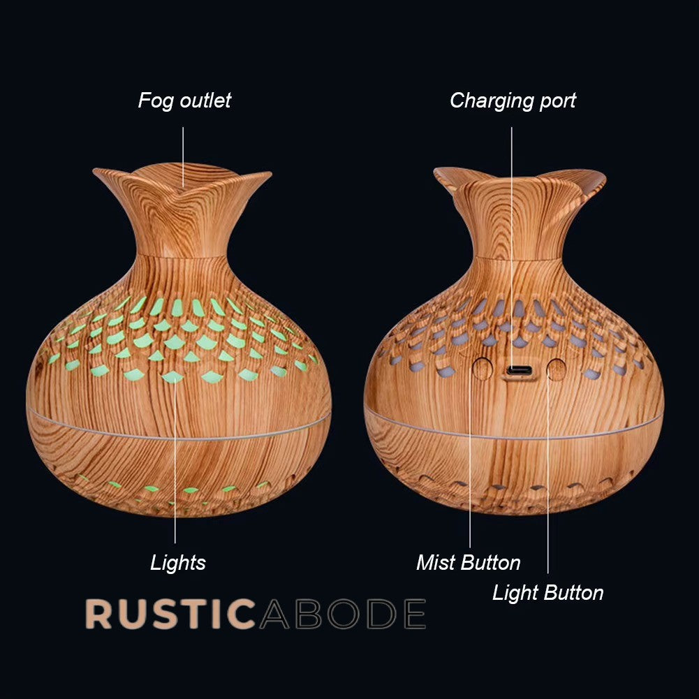 Wood Grain Flower Humidifier